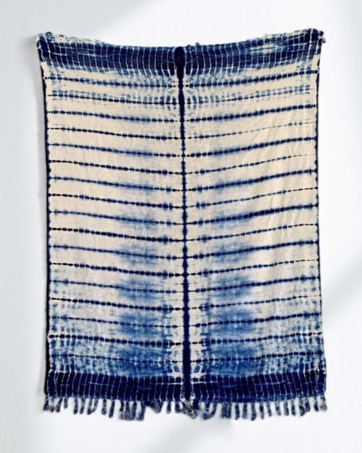 indigo shibori throw