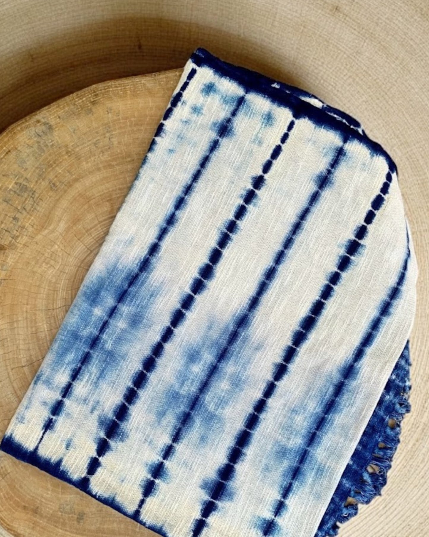 indigo shibori throw