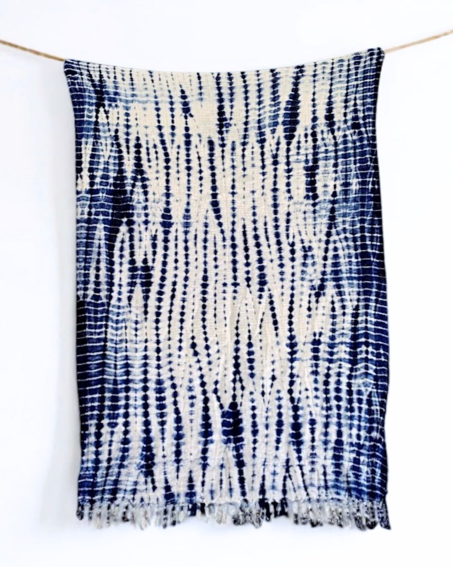 indigo shibori throw