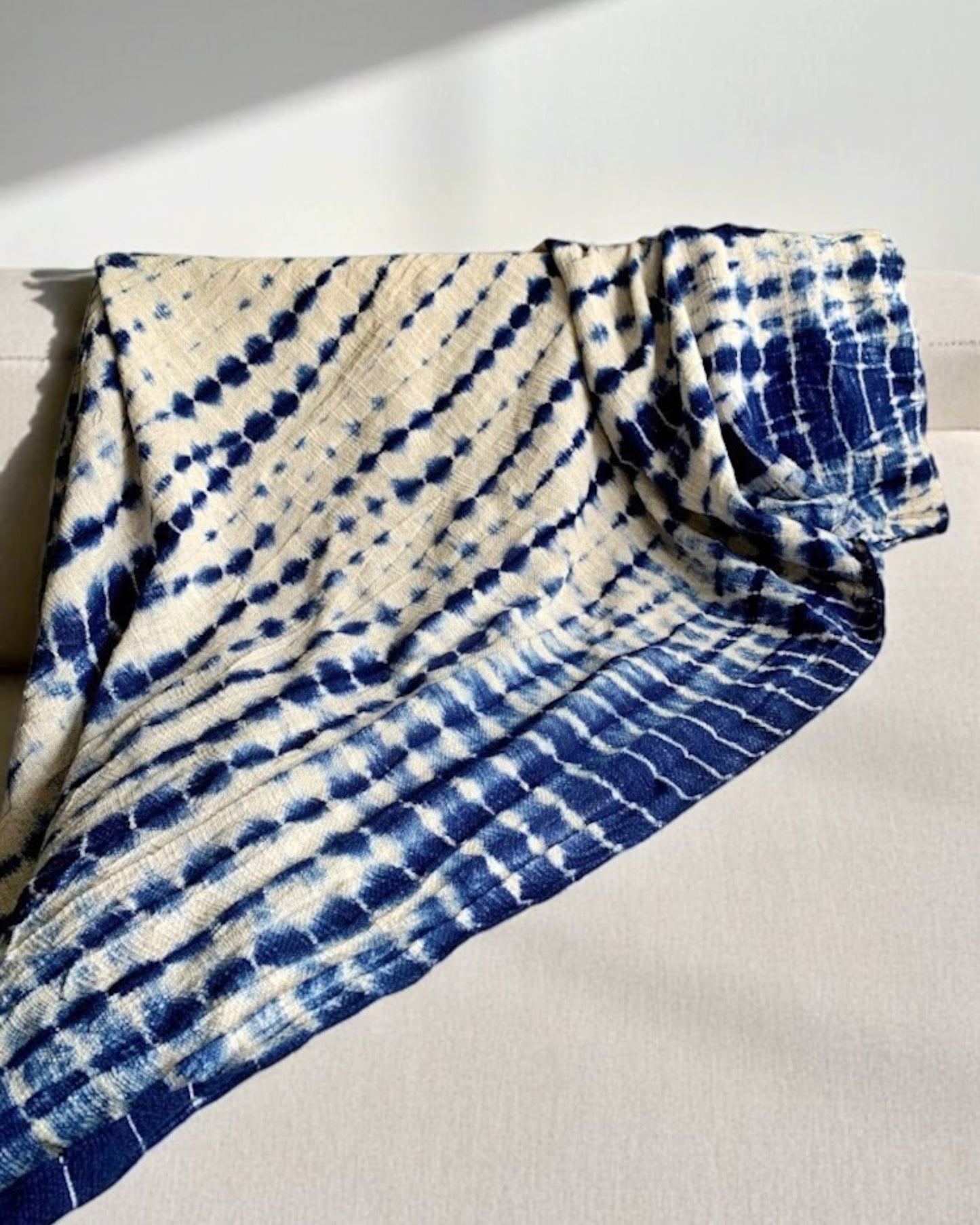 indigo shibori throw
