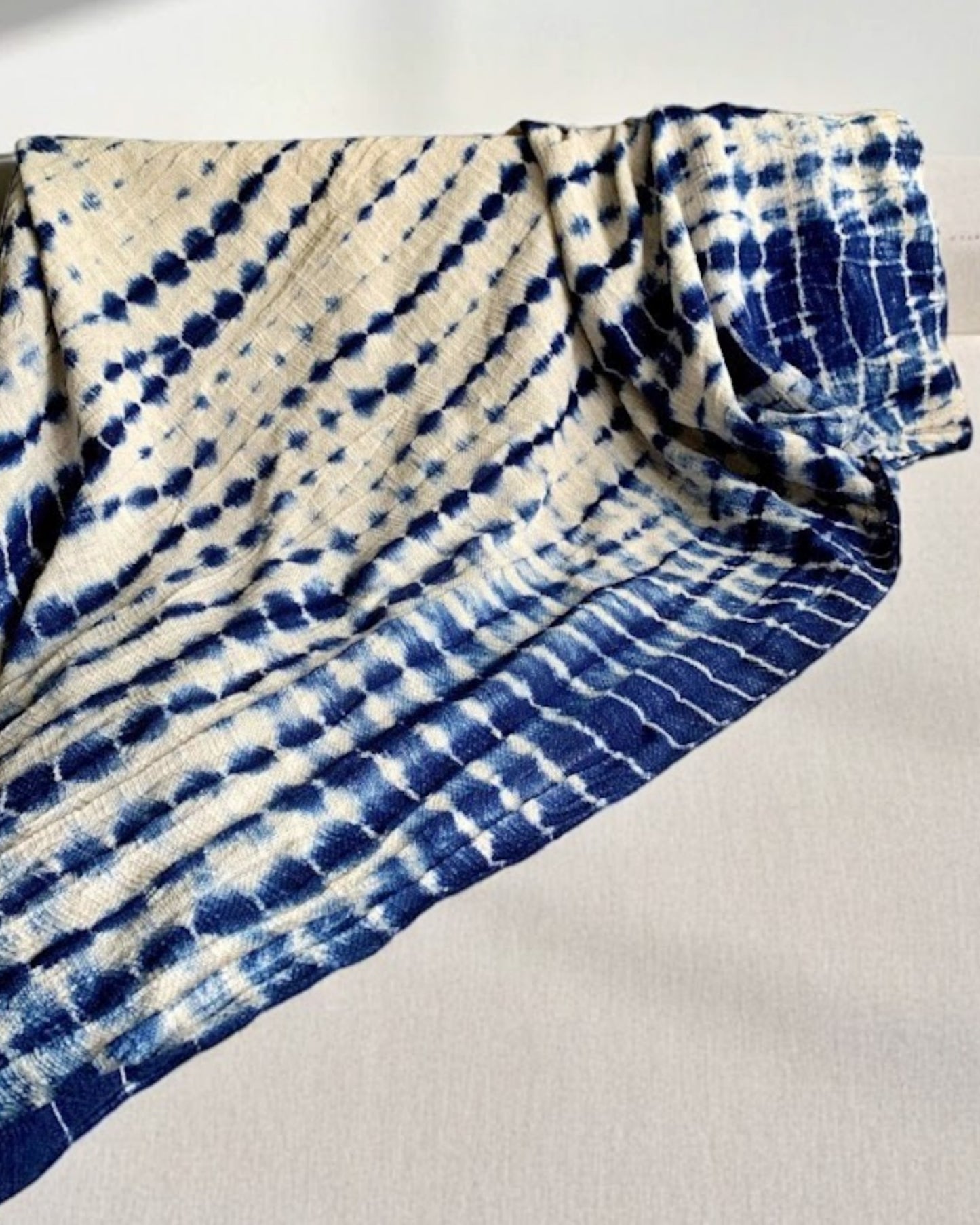 indigo shibori throw