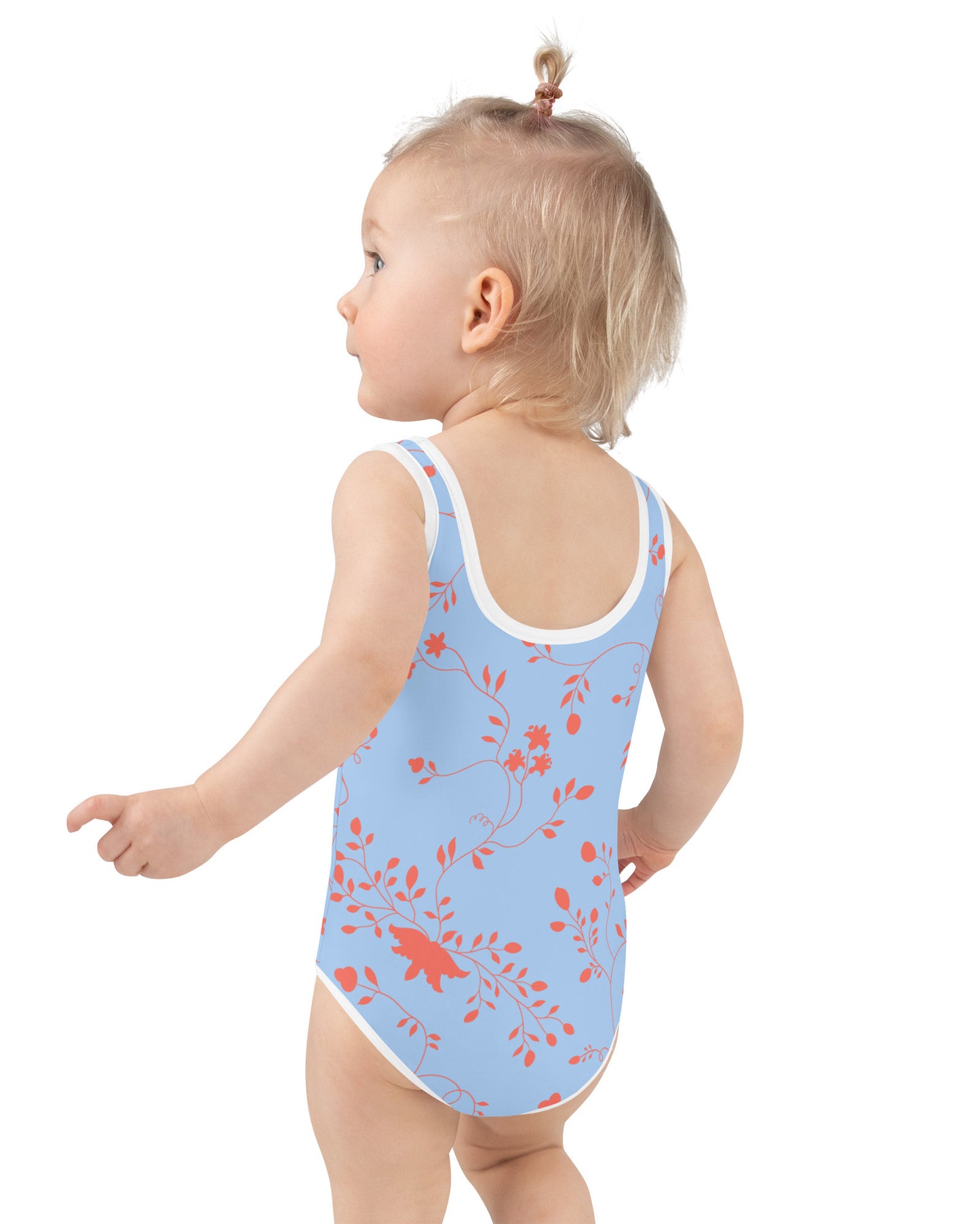 wild clematis one-piece little girls swimsuit in peri