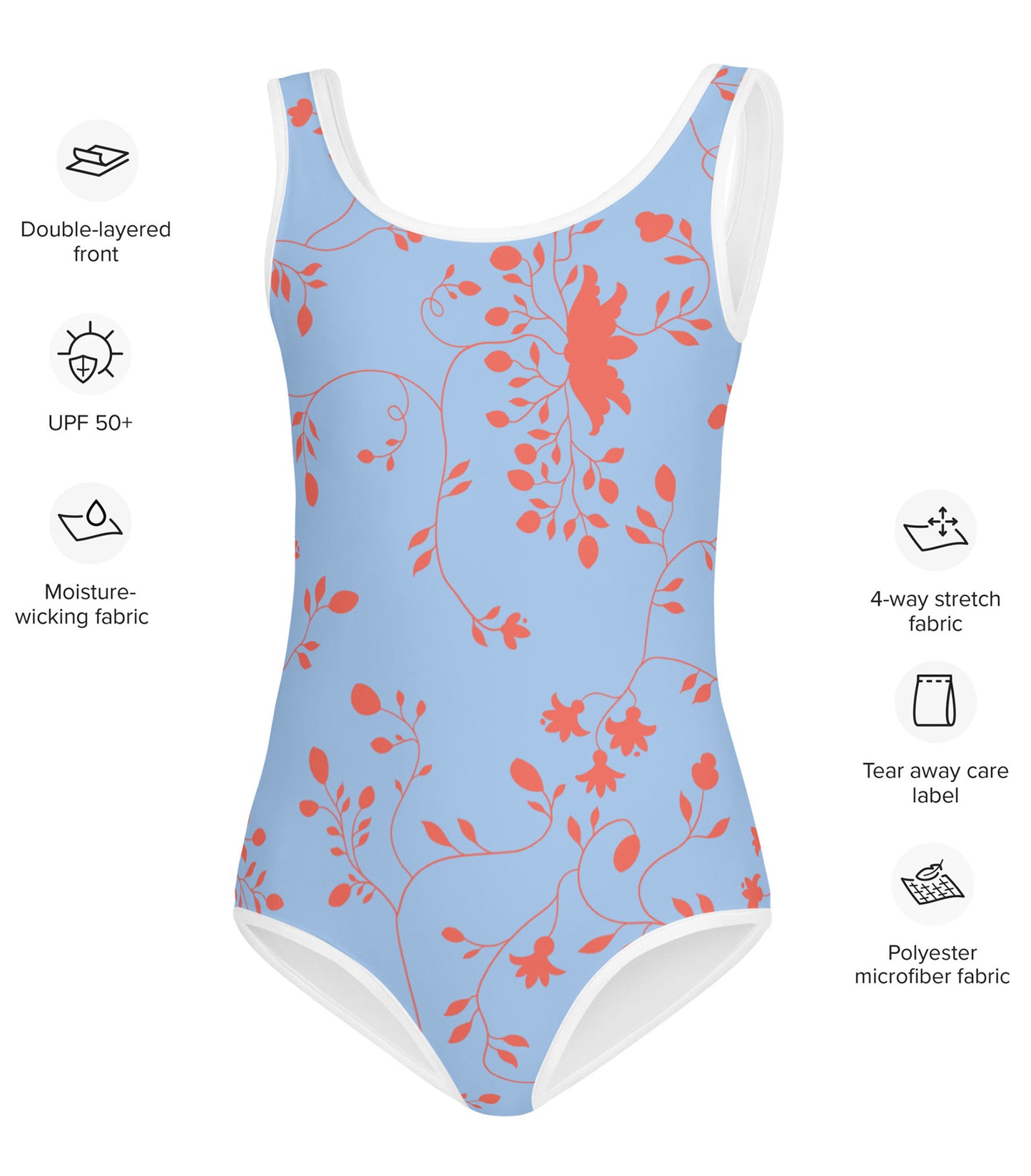 wild clematis one-piece little girls swimsuit in peri