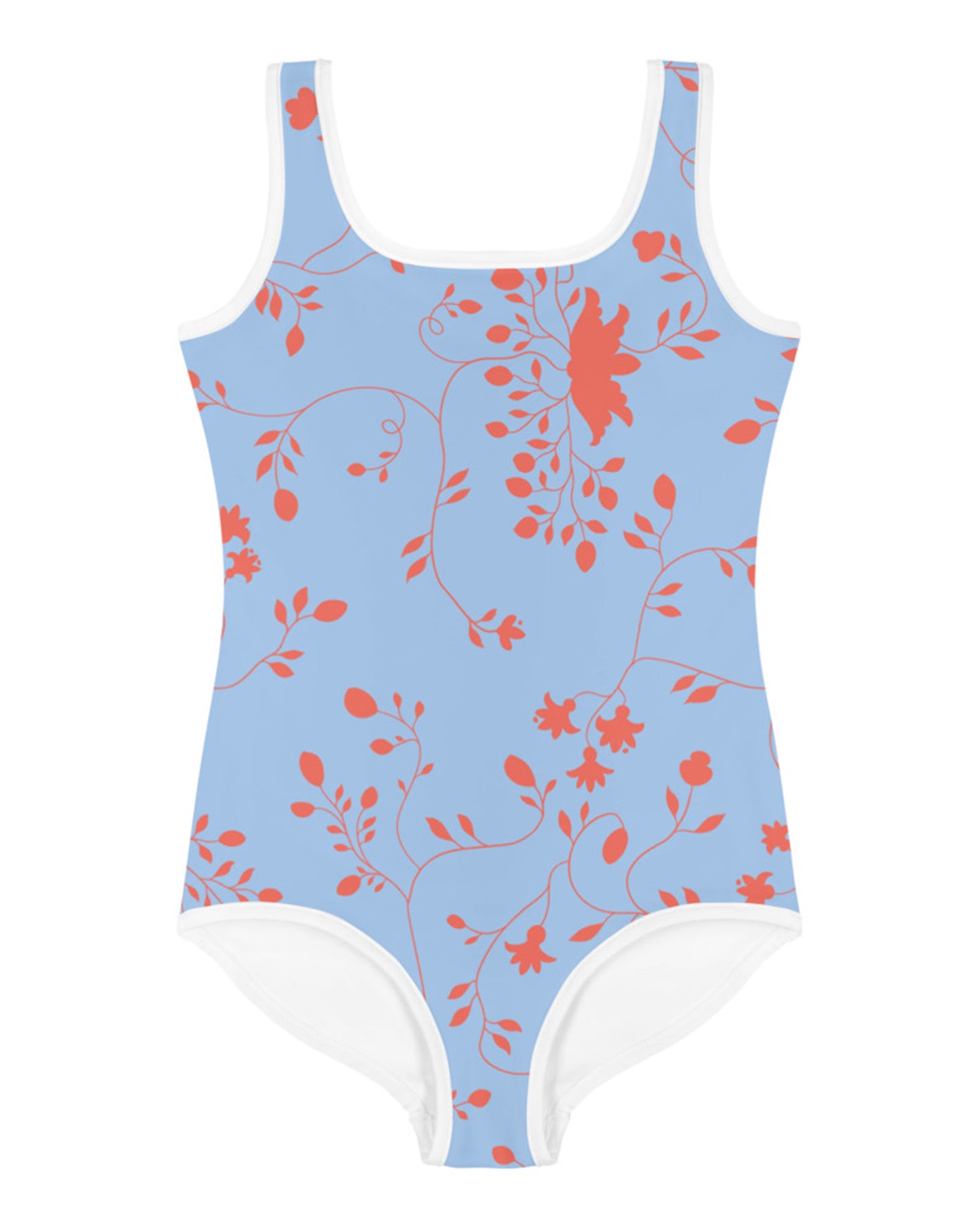 wild clematis one-piece little girls swimsuit in peri