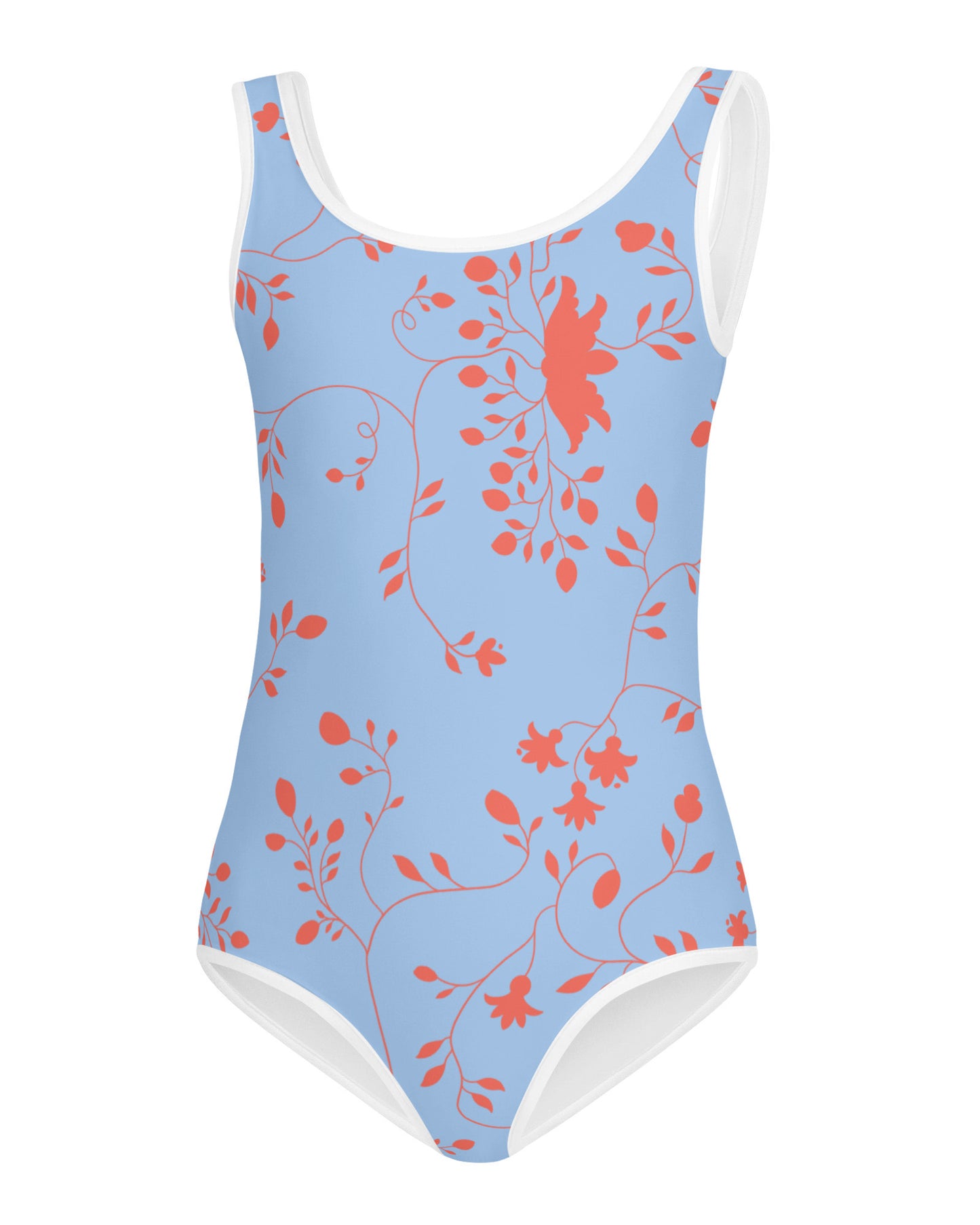 wild clematis one-piece little girls swimsuit in peri