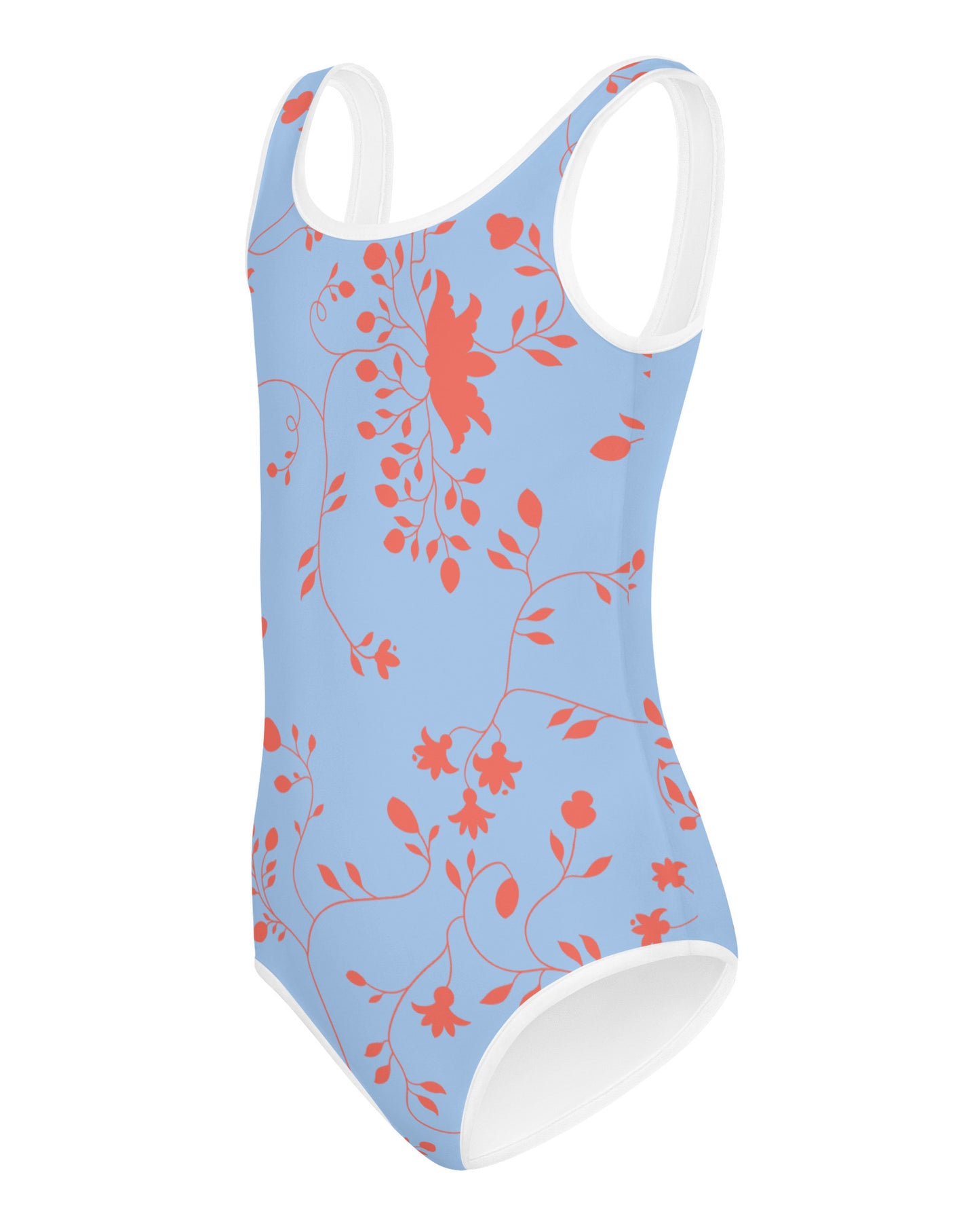 wild clematis one-piece little girls swimsuit in peri