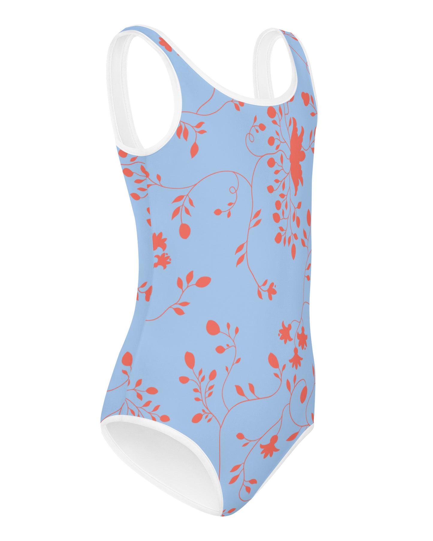 wild clematis one-piece little girls swimsuit in peri