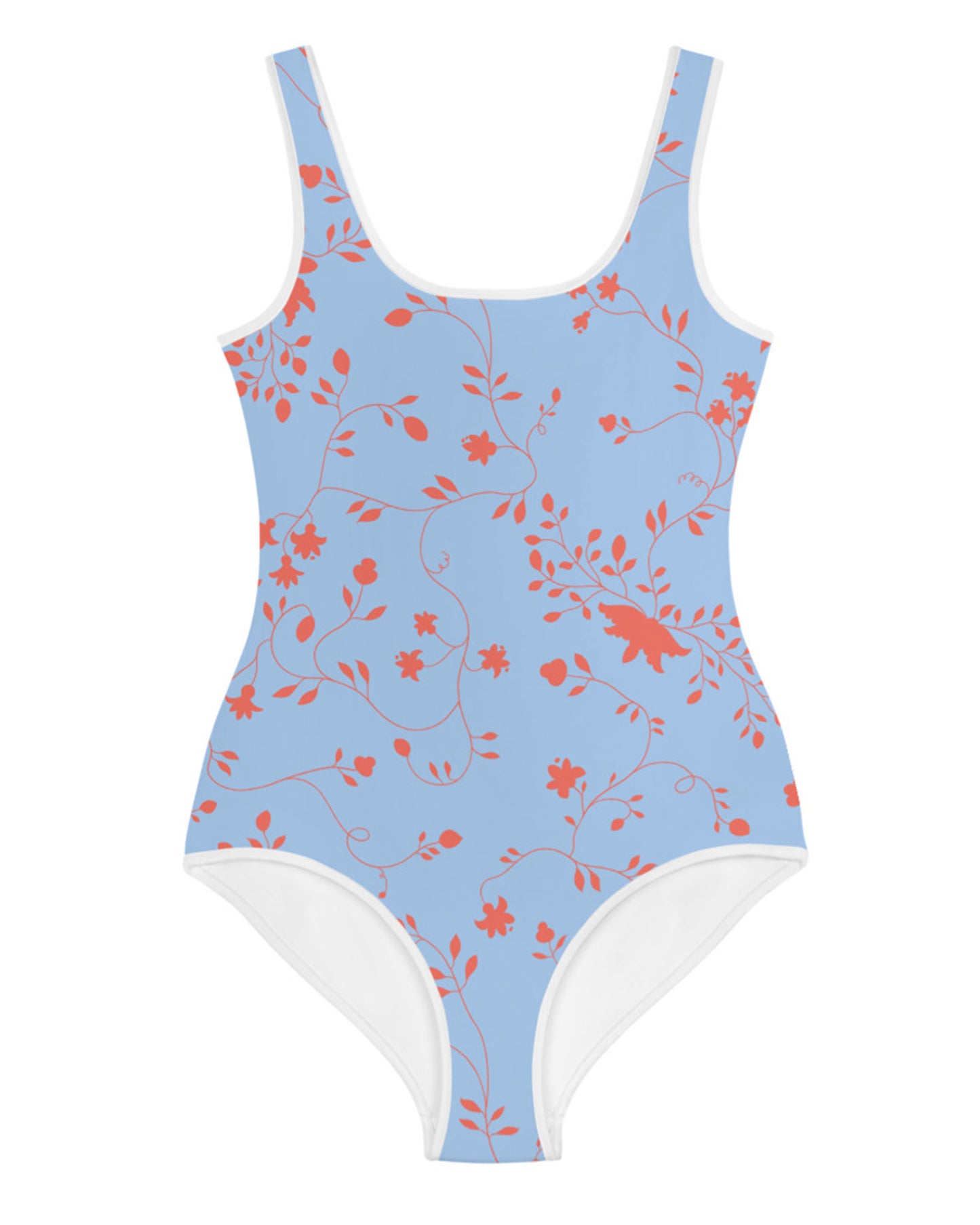 wild clematis one-piece girls swimsuit in peri