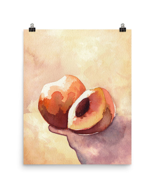 peach watercolor art print