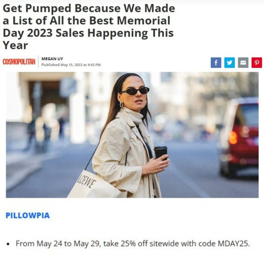 Pillowpia included on AOL's Get Pumped for All the Best Memorial Day 2023 Sales Happening This Year