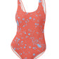 wild clematis one piece swimsuit in poppy