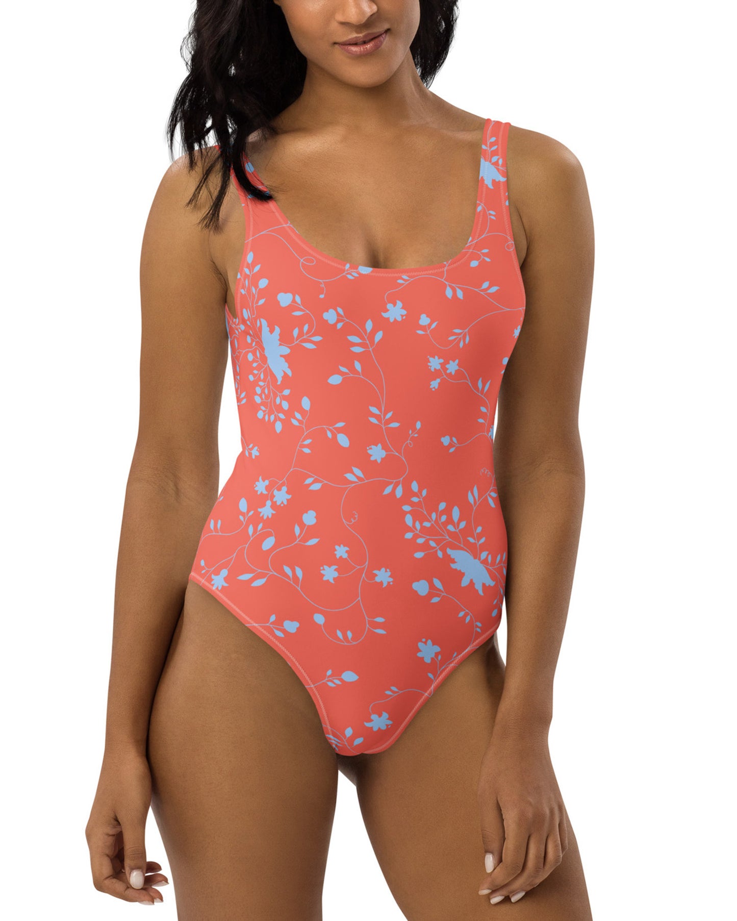 wild clematis one piece swimsuit in poppy