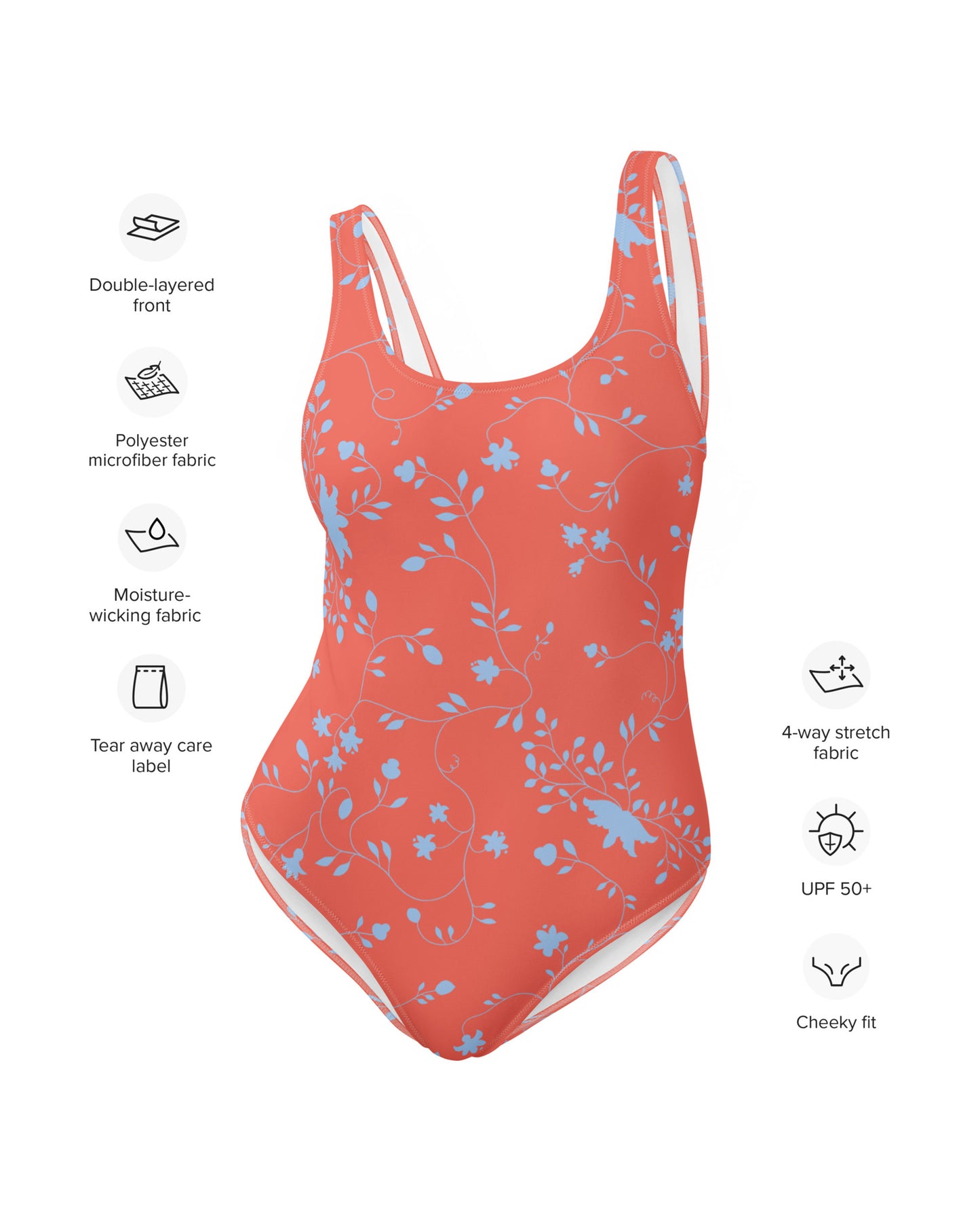 wild clematis one piece swimsuit in poppy