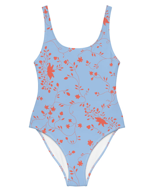 wild clematis one-piece swimsuit in peri