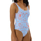 wild clematis one-piece swimsuit in peri