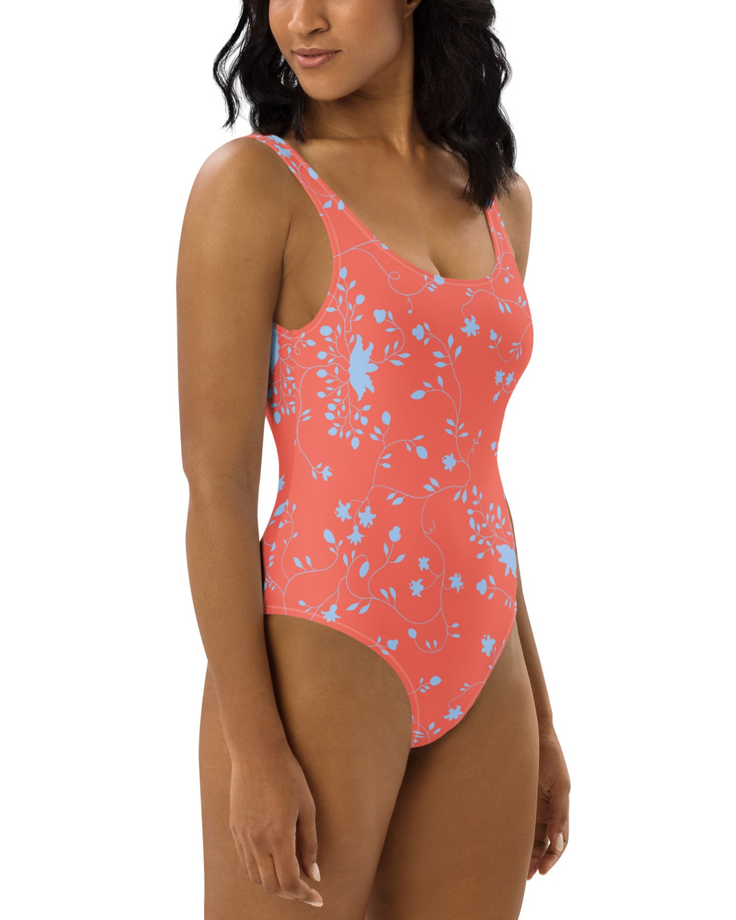 wild clematis one piece swimsuit in poppy