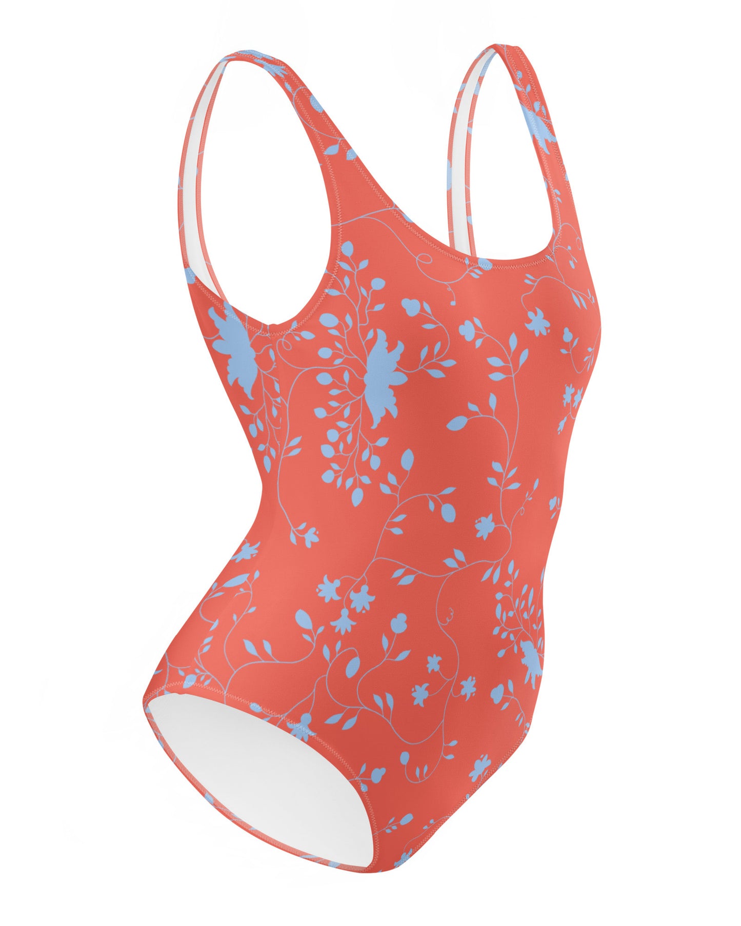 wild clematis one piece swimsuit in poppy