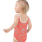 wild clematis one-piece little girls swimsuit in poppy