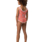 wild clematis one-piece little girls swimsuit in poppy