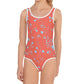 wild clematis one-piece little girls swimsuit in poppy