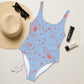 wild clematis one-piece swimsuit in peri