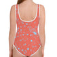 wild clematis one-piece girls swimsuit in poppy