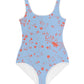 wild clematis one-piece girls swimsuit in peri