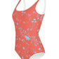 wild clematis one-piece girls swimsuit in poppy