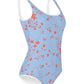 wild clematis one-piece girls swimsuit in peri