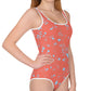 wild clematis one-piece girls swimsuit in poppy