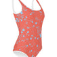 wild clematis one-piece girls swimsuit in poppy