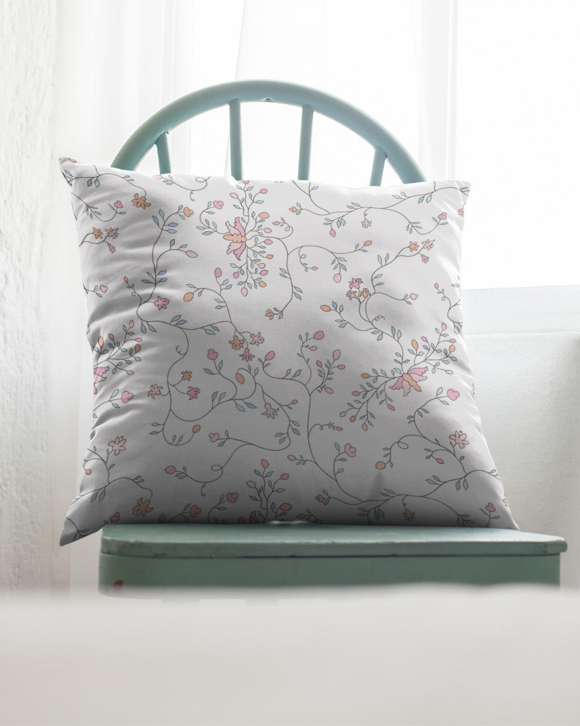 wild clematis sateen pillow cover