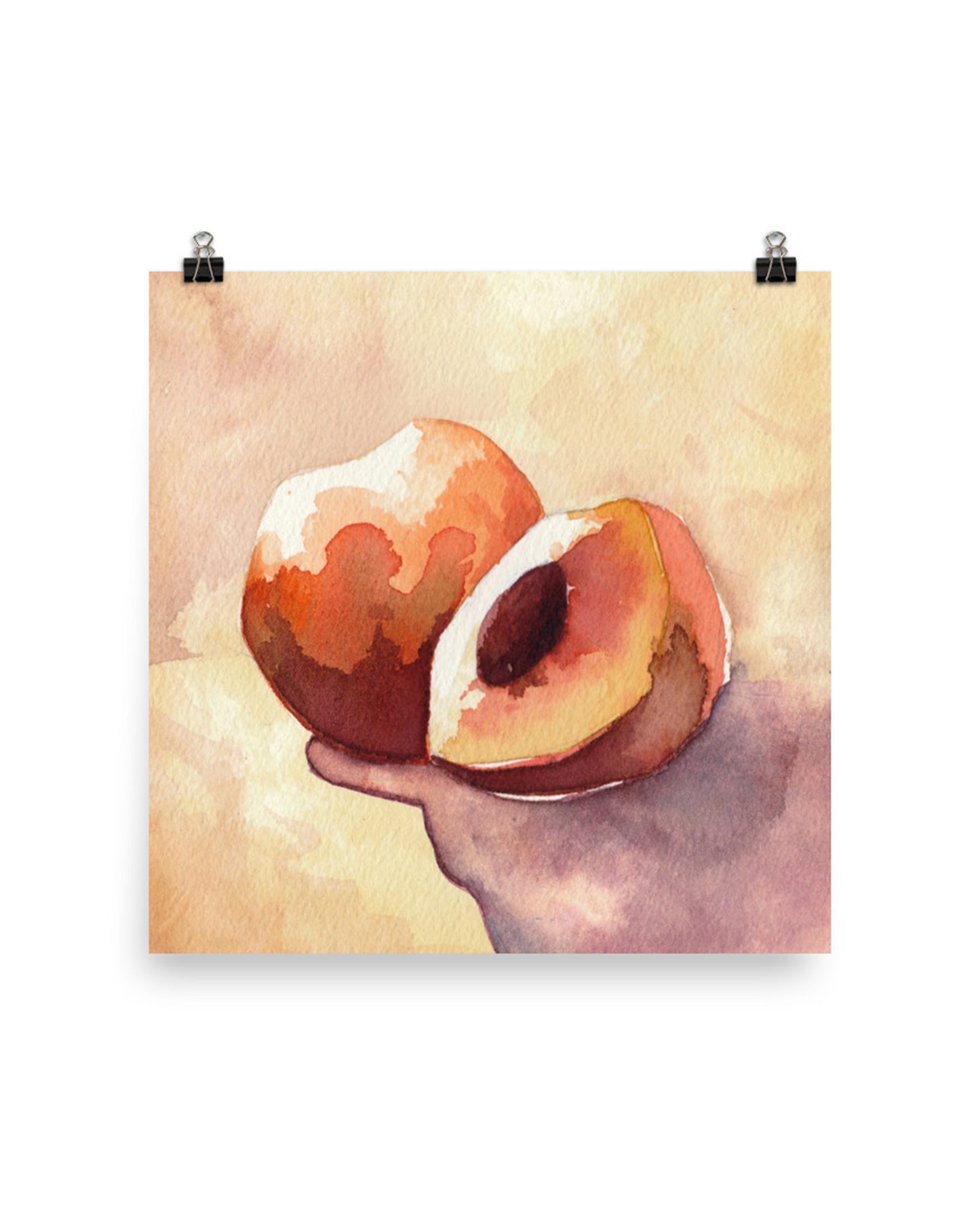 peach watercolor art print