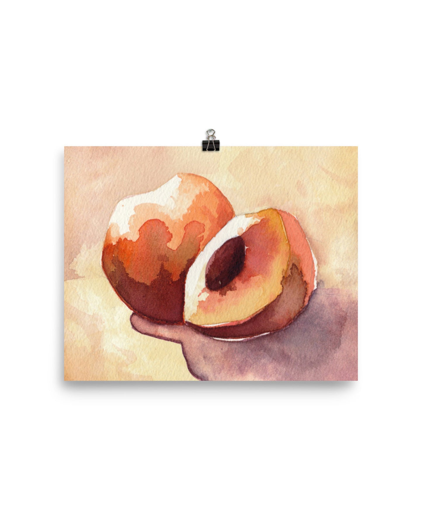 peach watercolor art print