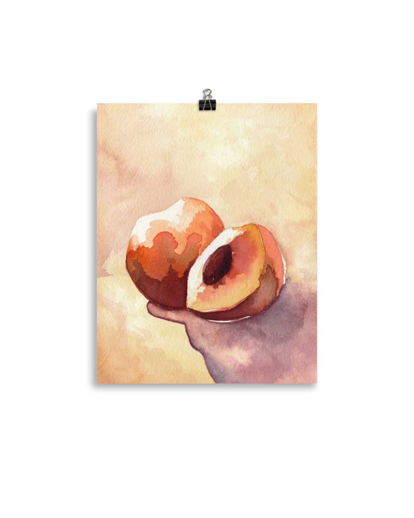 peach watercolor art print