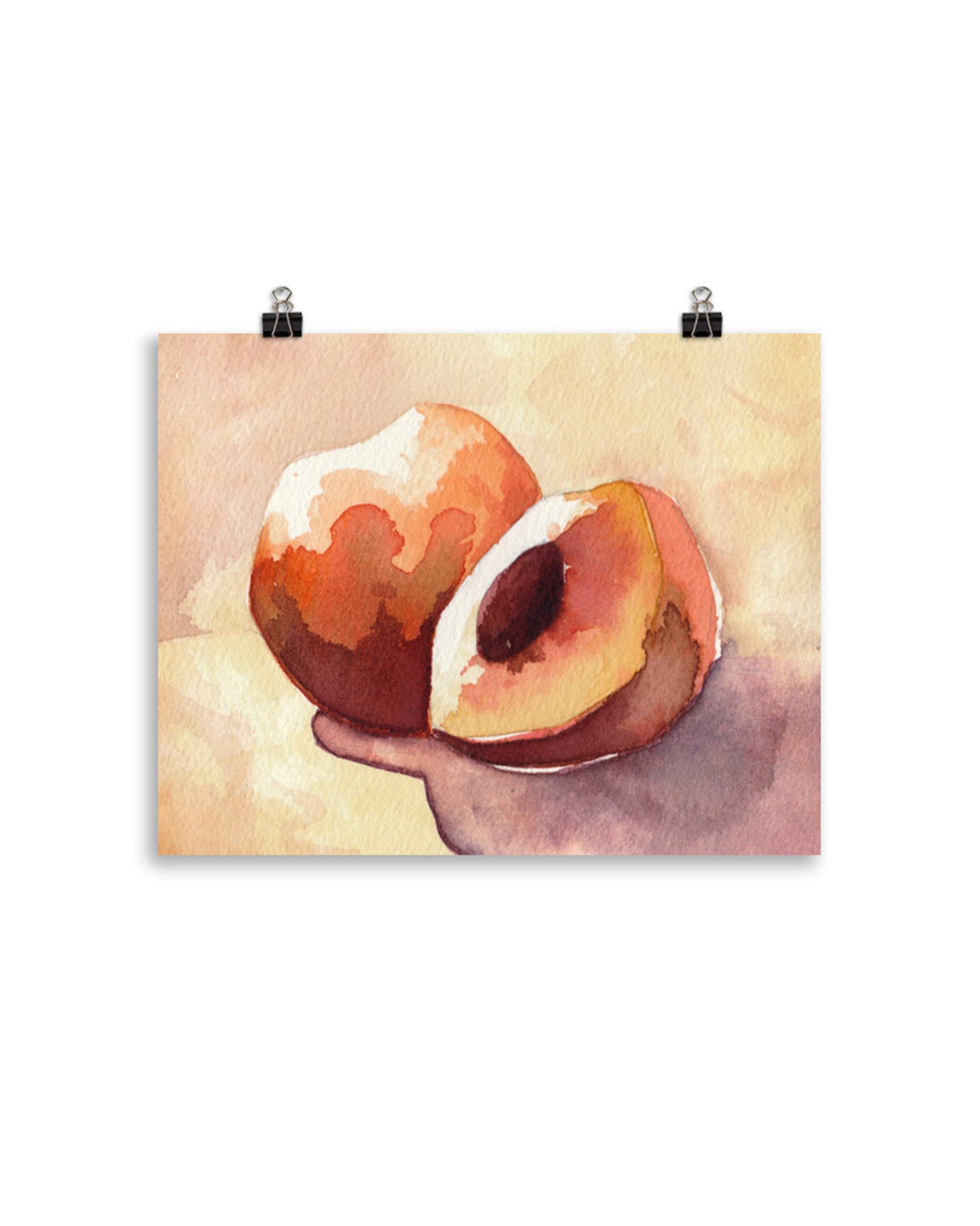 peach watercolor art print