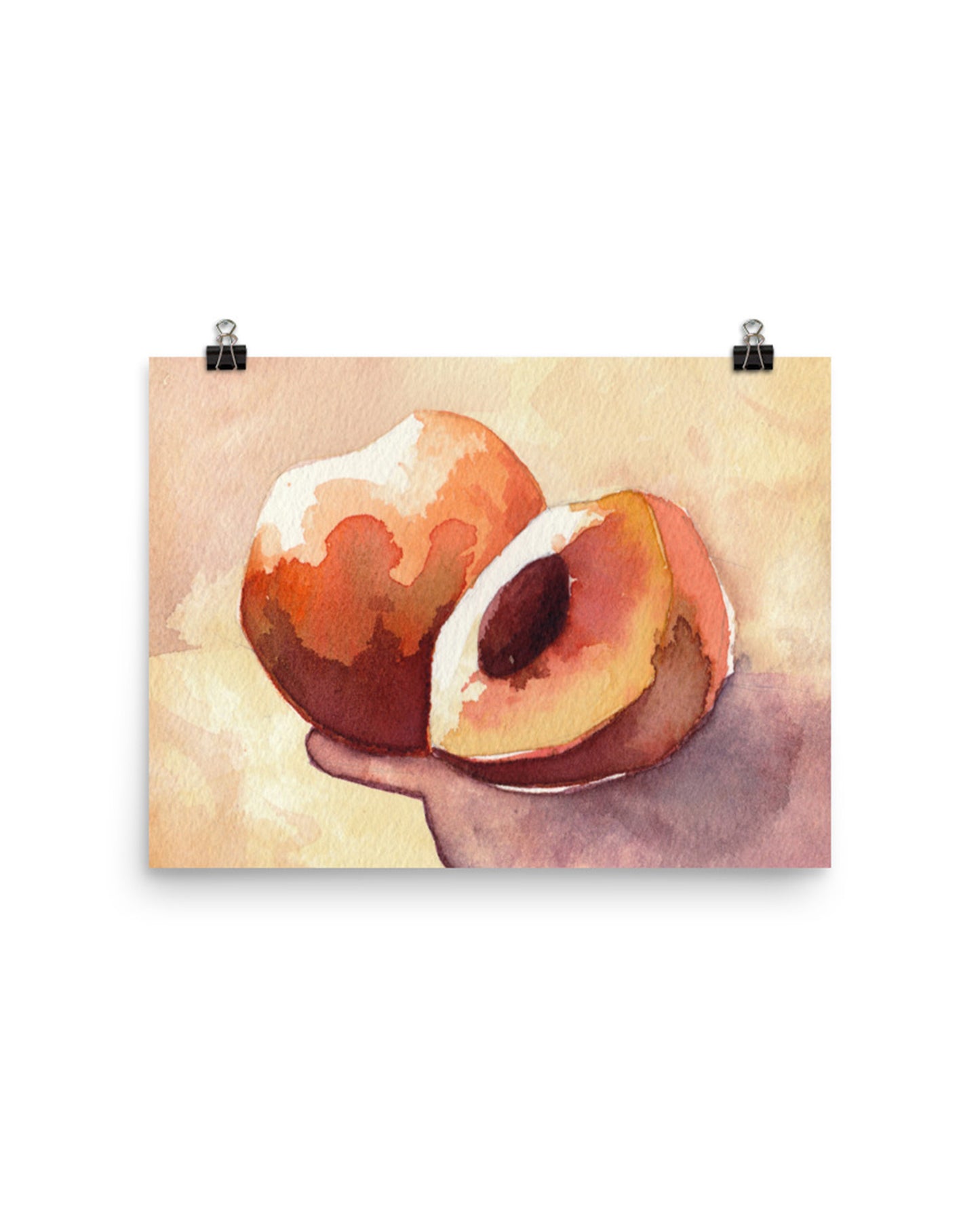 peach watercolor art print