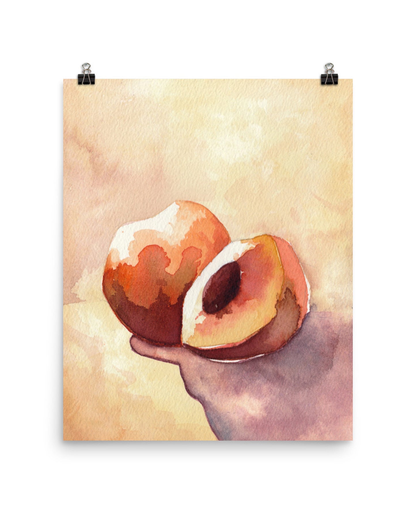 peach watercolor art print