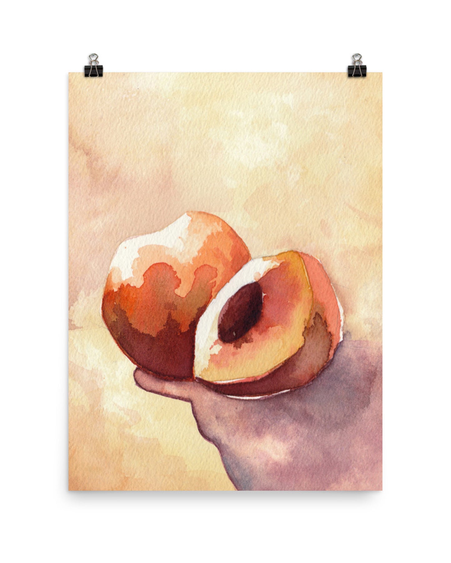 peach watercolor art print