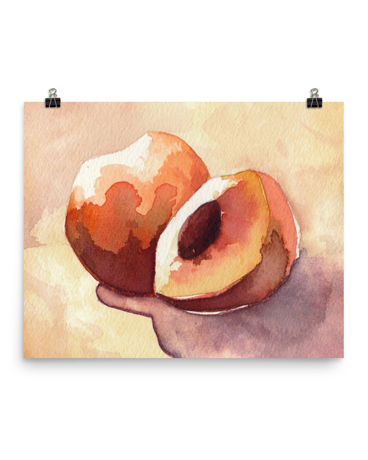 peach watercolor art print