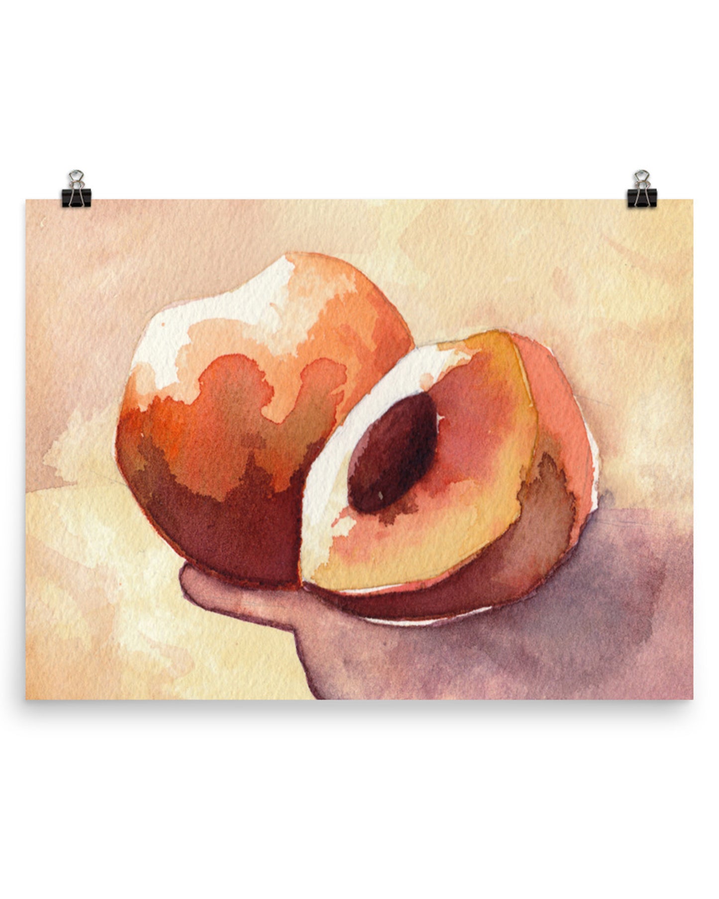 peach watercolor art print