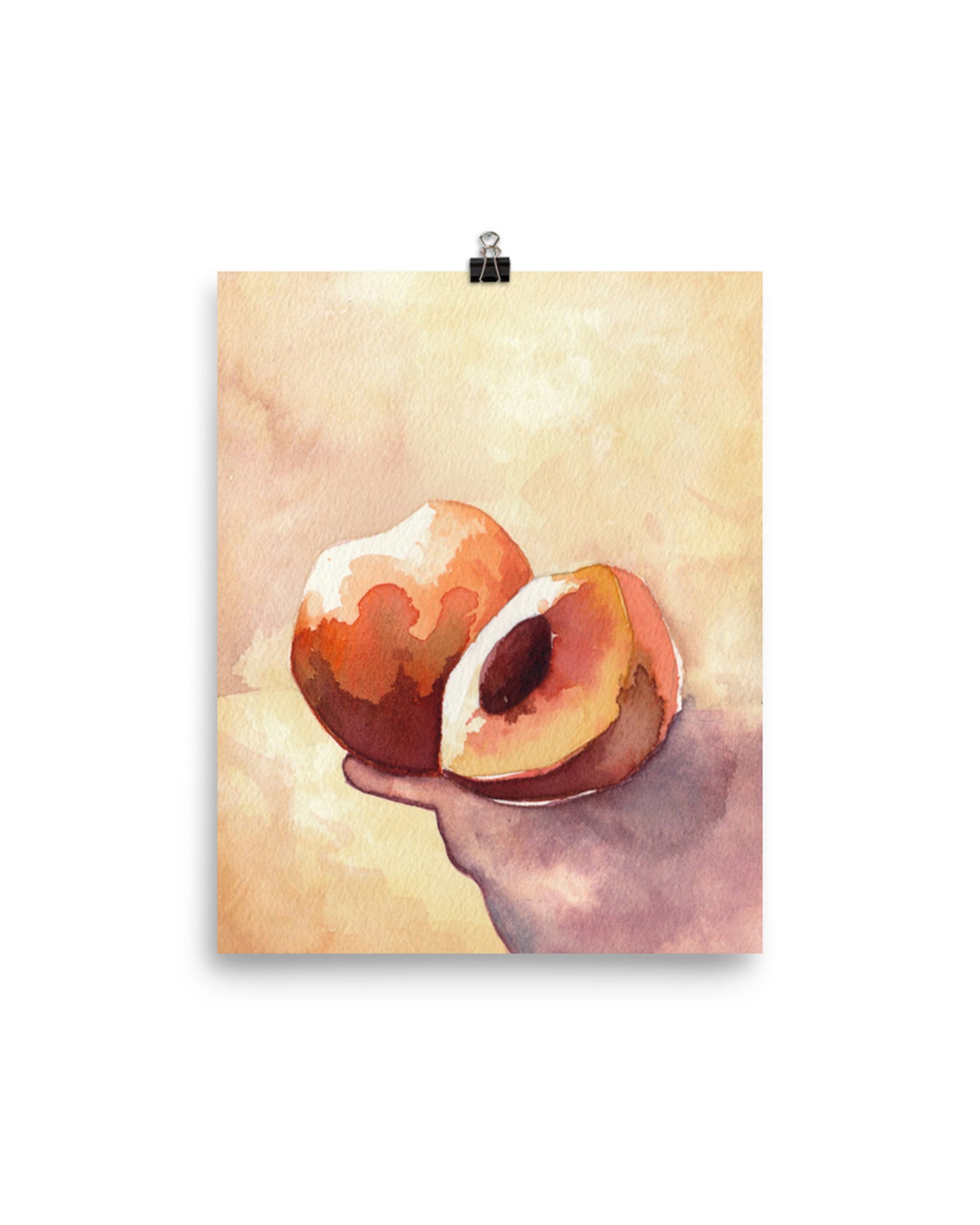 peach watercolor art print