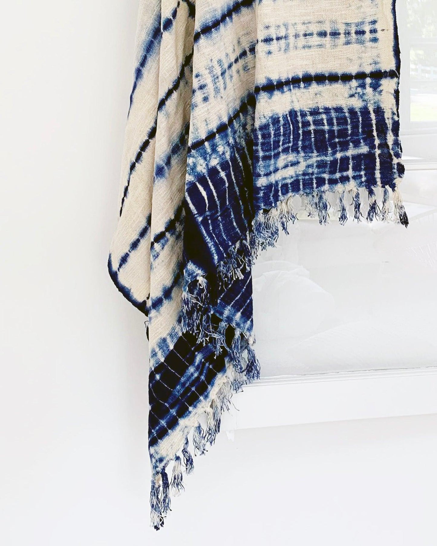 PILLOWPIA indigo shibori throw