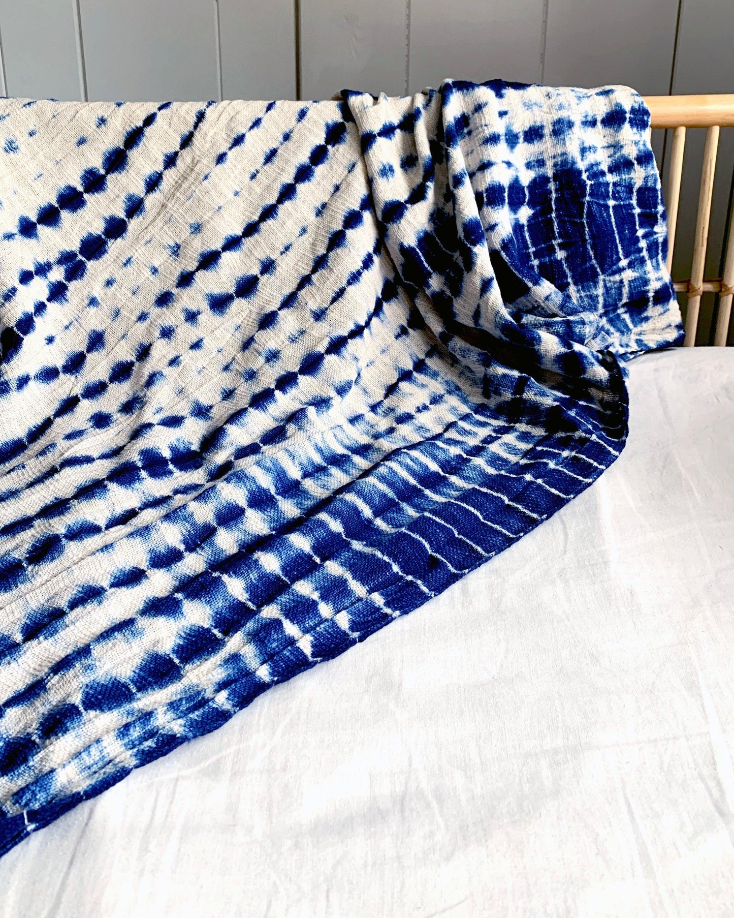 PILLOWPIA indigo shibori throw