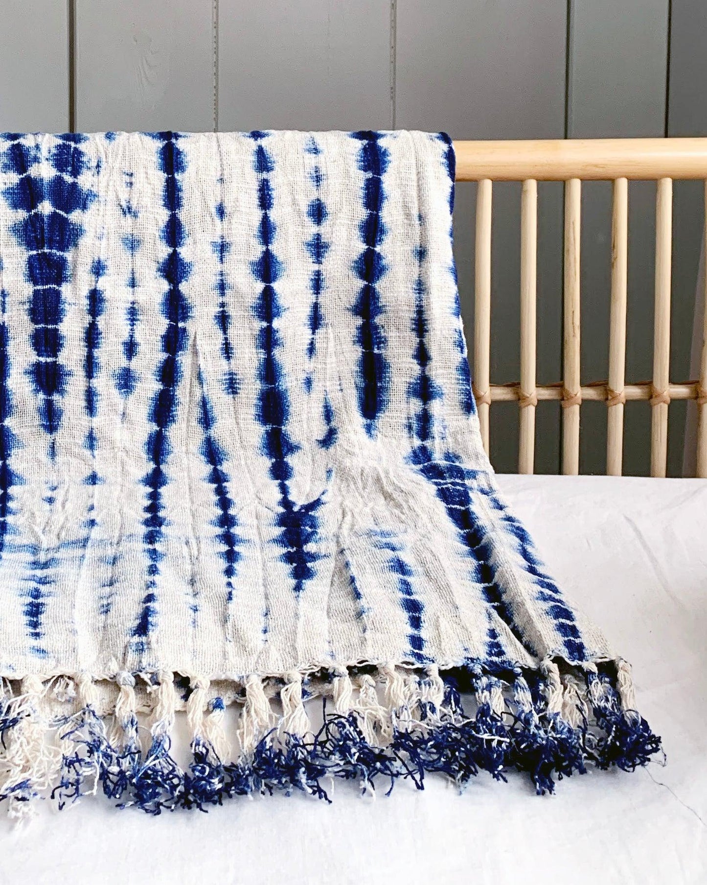 PILLOWPIA indigo shibori throw