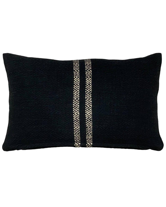 PILLOWPIA hugh lumbar pillow black / cover only