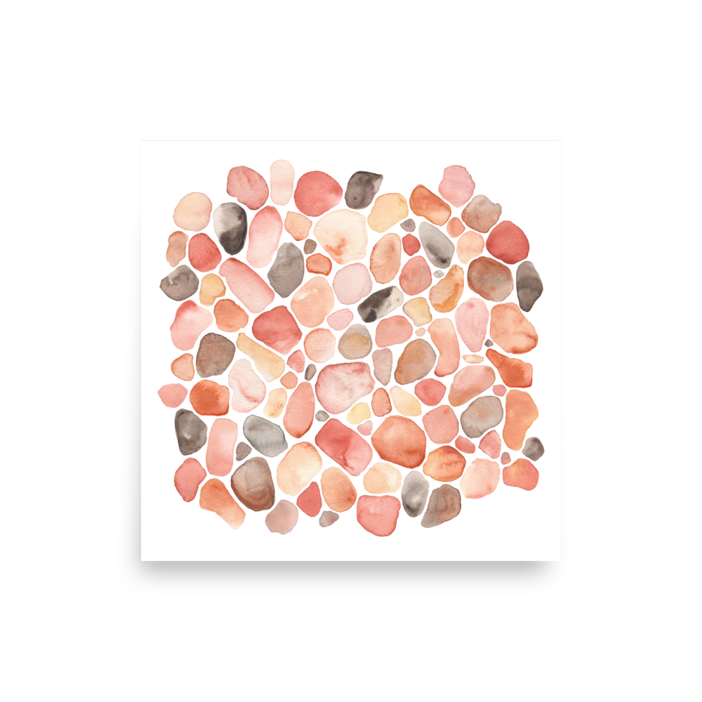 PILLOWPIA pebble beach watercolor art print 10″×10″