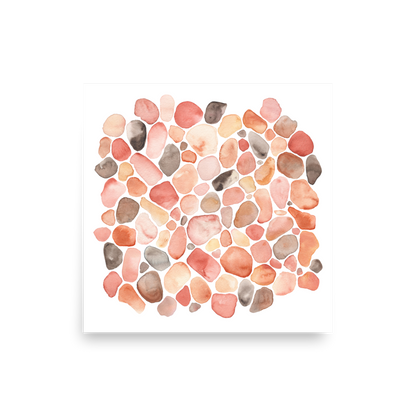 PILLOWPIA pebble beach watercolor art print 12″×12″