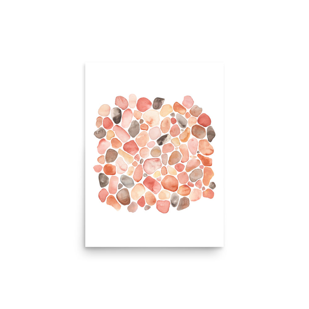 PILLOWPIA pebble beach watercolor art print 12″×16″