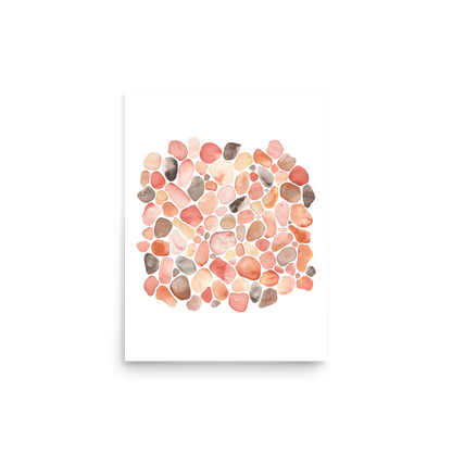 PILLOWPIA pebble beach watercolor art print 12″×16″